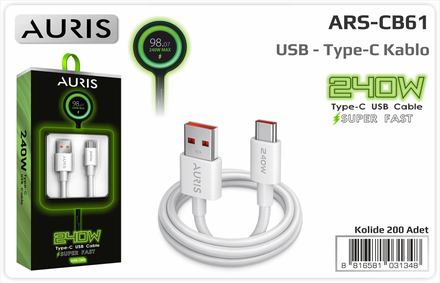 Auris CB61 240W Type-C Saliseli Kablo